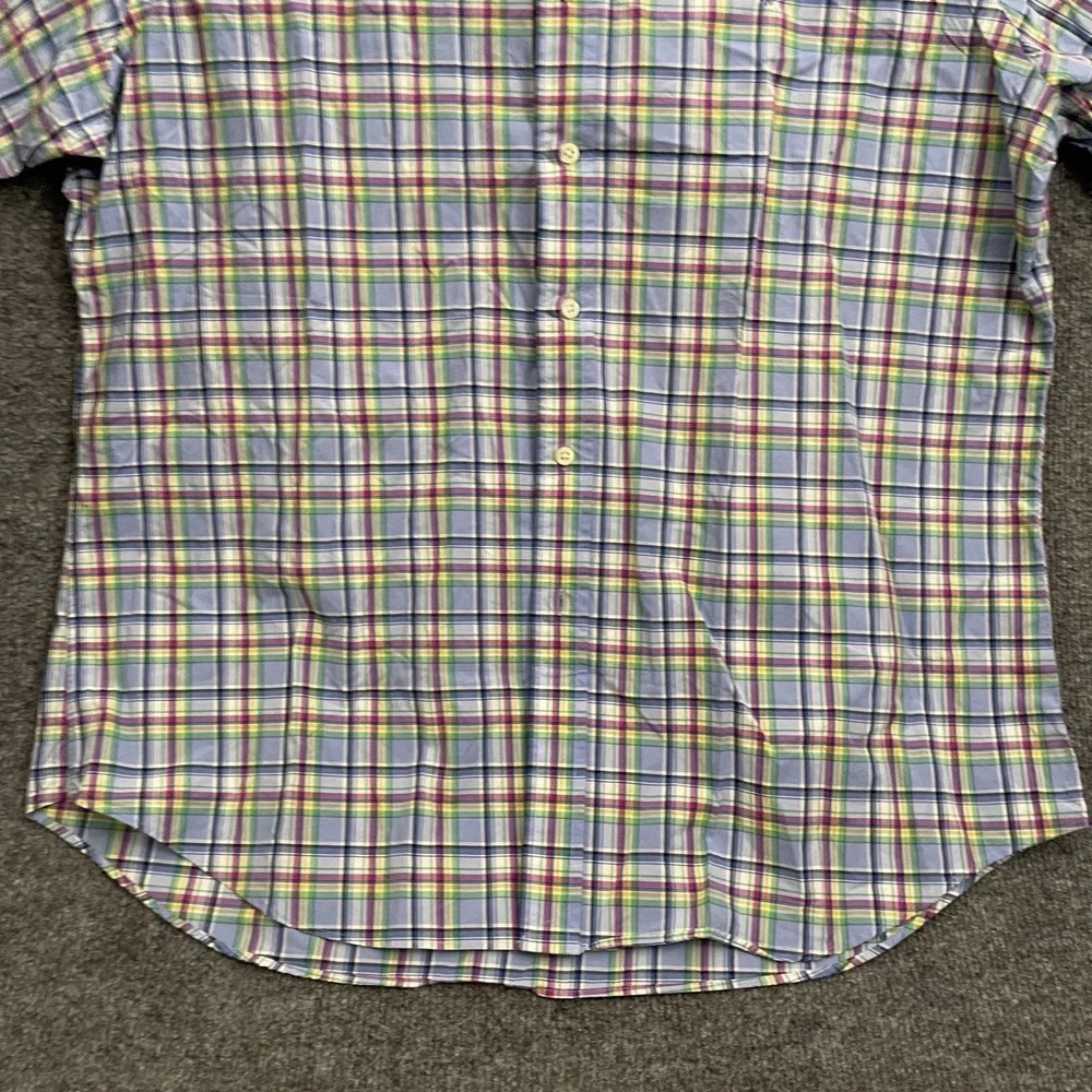 Ralph Lauren Button Up Shirt Mens Sz XL Classic Plaid Short Sleeve